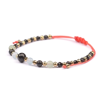 Bransoletka celebrytka TURMALIN + znak zodiaku PANNA zodiak